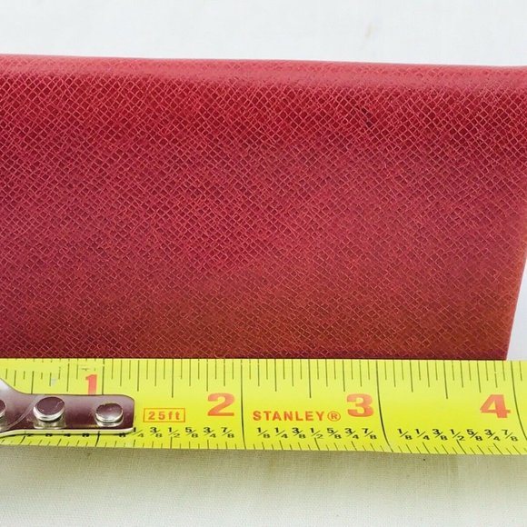 KITON Business Card Wallet Holder Red Leather Case - Picture 5 of 8